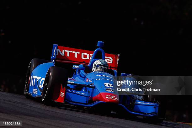 Ryan Briscoe of Australia drives the NTT Data Chip Ganassi Racing Dallara Chevrolet during practice for the Verizon IndyCar Series Honda Indy 200 at...