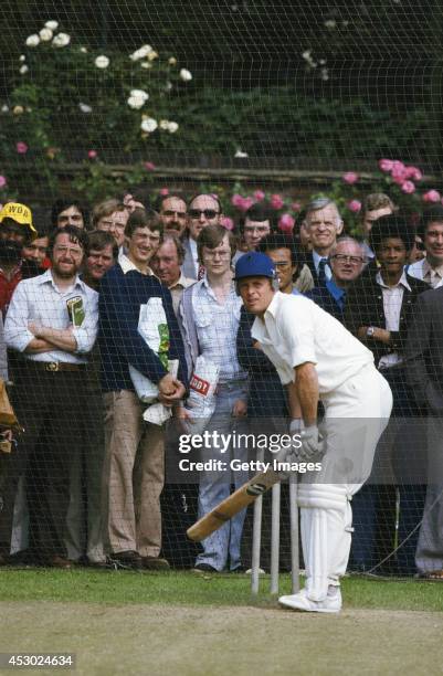 England and Yorkshire batsman Geoff Boycott nets prior to the 1979 Cricket World Cup final between England and West Indies at Lords on June 22, 1979...