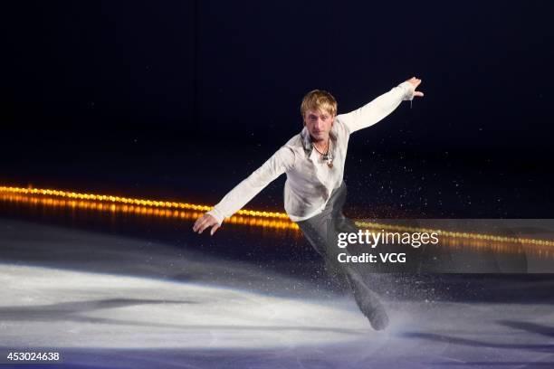 Olympic Gold medalist in figure skating Evgeni Plushenko performs during Artistry On Ice 2014 at Guangzhou international sports and entertainment...