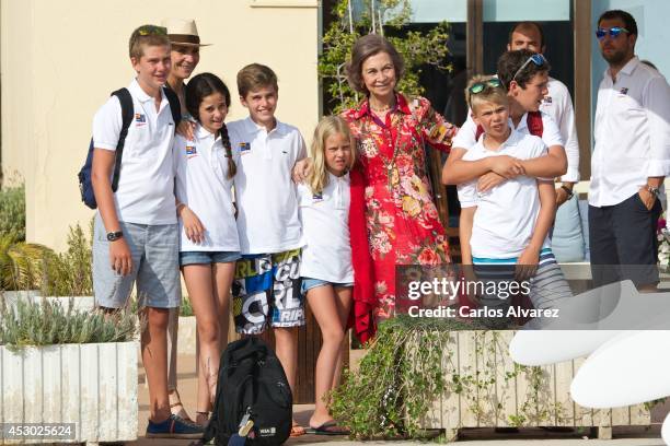 Spanish Royals Juan Valentin Urdangarin, Princess Elena of Spain, Victoria Federica Marichalar, Pablo Nicolas Urdangarin, Irene Urdangarin, Queen...