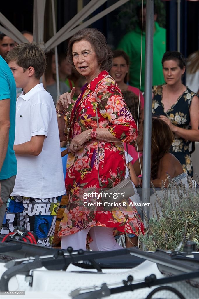 Spanish Royals At The Calanova Nautic Club In Mallorca