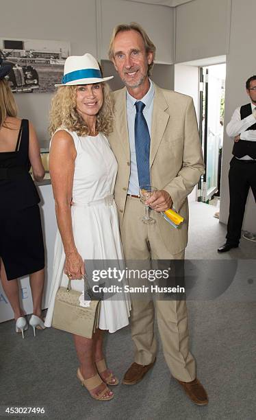 Mike Rutherford and wife Angie Rutherford attend the L'Ormarins lunch at Glorious Goodwood at Goodwood on August 1, 2014 in Chichester, England.