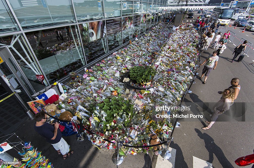 Flowers And Tributes For Victims Flight MH17 Continue To Arrive At Amsterdam Airport