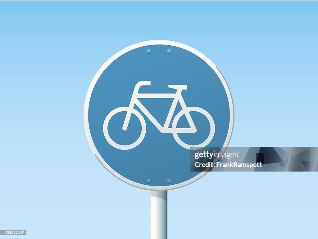 Fahrradweg deutsche Schild-Blau