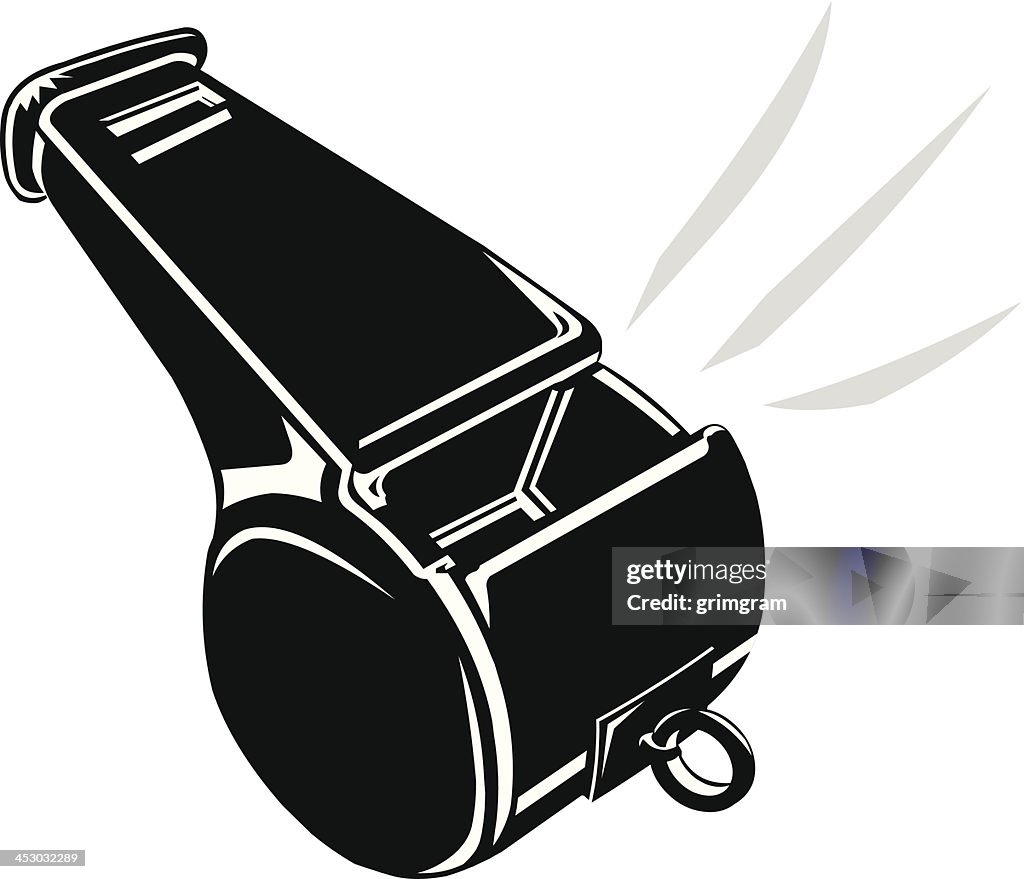 Vector Illustration of a Whistle Blowing