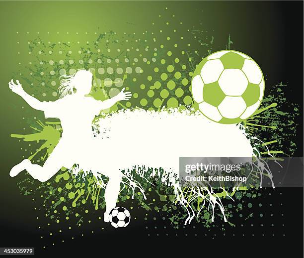 ilustraciones, imágenes clip art, dibujos animados e iconos de stock de fondo de fútbol-niñas, gunge estilo - superestrella deportista