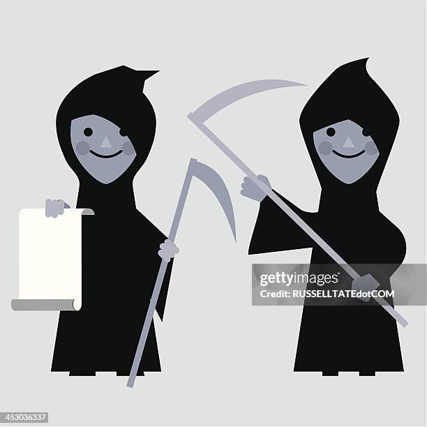 infographic grim reapers - bookkeeping stock illustrations