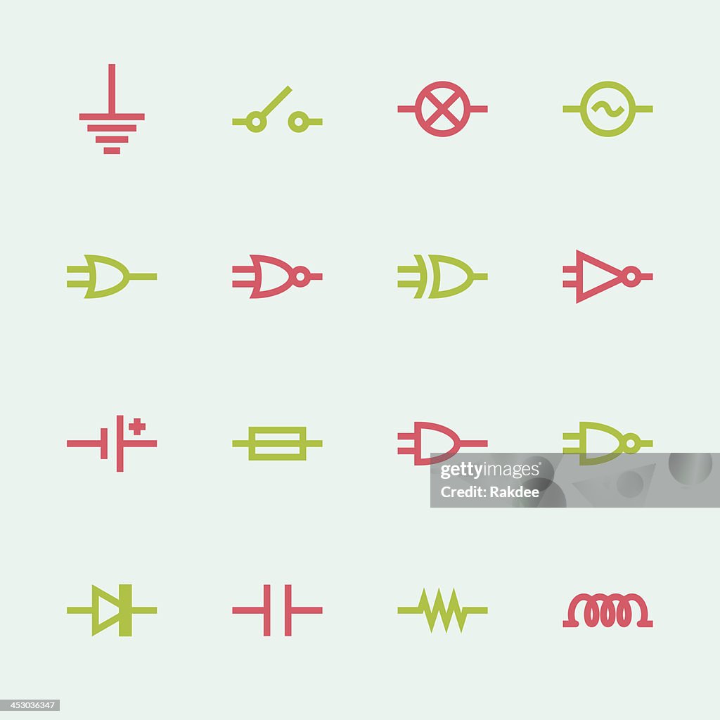 Electronic Circuit Icons - Color Series