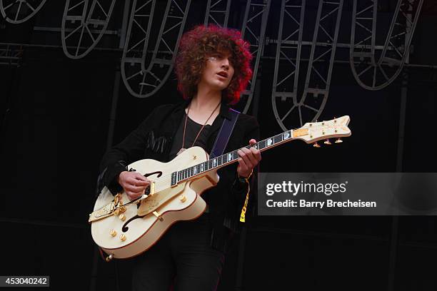 James Edward Bagshaw of Temples performs at the Bud Light stage during 2014 Lollapalooza Day One at Grant Park on August 1, 2014 in Chicago, Illinois.