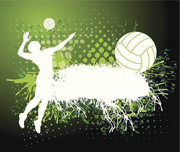 girls volleyball background - grunge - girls volleyball stock illustrations