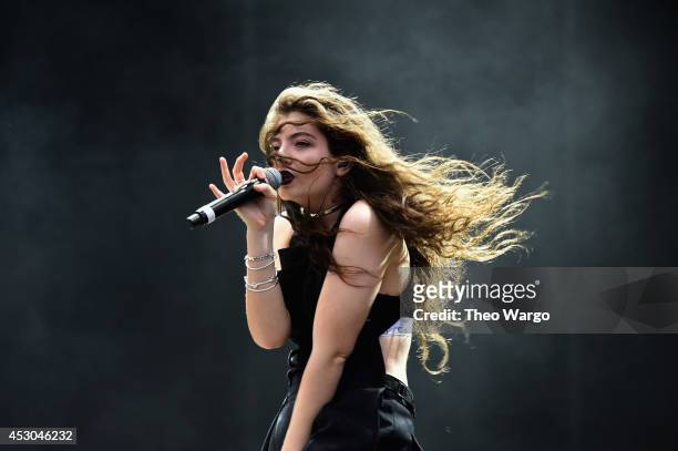Lorde performs at Bud Light stage during 2014 Lollapalooza Day One at Grant Park on August 1, 2014 in Chicago, Illinois.