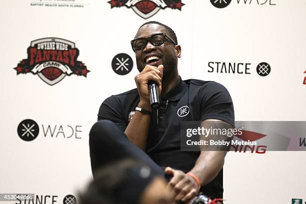 Dwyane Wade Hosts Fourth Annual Fantasy Basketball Camp at Westin Diplomat on August 1, 2014 in Hollywood, Florida.