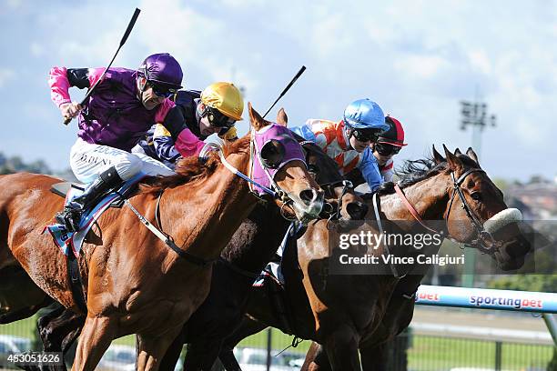 Dwayne Dunn riding Our Nkwazi defeats Jordan Childs riding African Pulse, Jackie Beriman riding Solsay and Kayla Nisbet riding Lord of the Sky in...