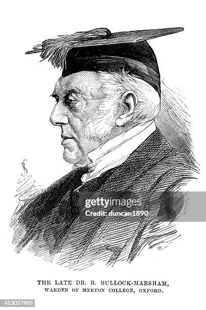 victorian professor - oxford graduation stock illustrations