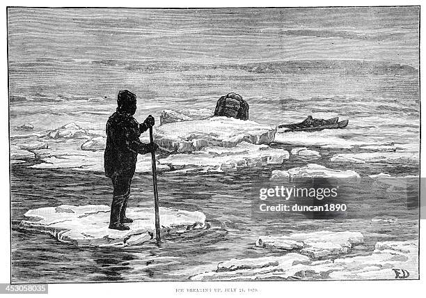 ice breaking up - glacier breaking stock illustrations