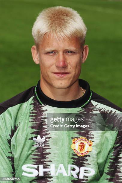 Manchester United goalkeeper Peter Schmeichel at the pre 1991/92 season photocall at Old Trafford on August 14, 1991 in Manchester, England.