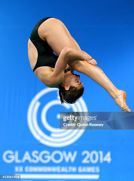 Maddison Keeney of Australia competes in the Women's 3m Springboard Preliminaries at Royal Commonwealth Pool during day ten of the Glasgow 2014...