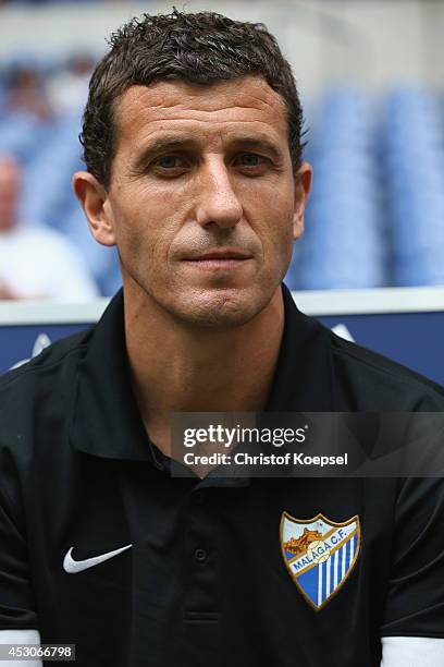 Head coach Javi Gracia of Malaga is seen prior to the match between FC Malaga and Newcastle United as part of the Schalke 04 Cup Day at Veltins-Arena...