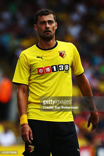 Gabriel Tamas of Watford during the pre-season friendly between Watford and Udinese at Vicarage Road on August 2, 2014 in Watford, England.