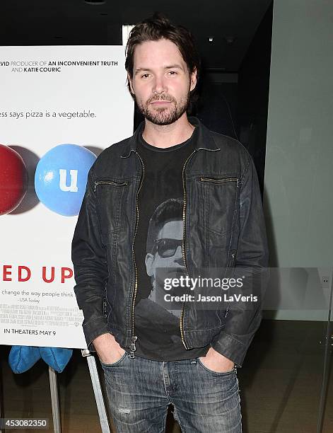 Singer Michael Johns attends the premiere of "Fed Up" at Pacfic Design Center on May 8, 2014 in West Hollywood, California.