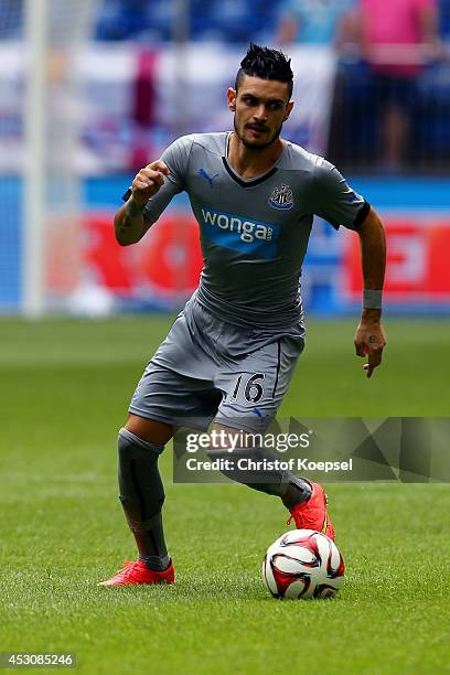 Remy Cabella of Newcastle United during the match between FC Malaga and Newcastle United as part of the Schalke 04 Cup Day at Veltins-Arena on August...