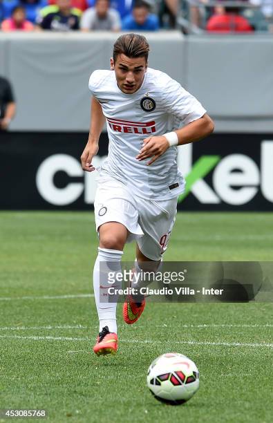 Federico Bonazzoli of FC Inter Milan in action during the International Champions Cup 2014 at Lincoln Financial Field on August 2, 2014 in...