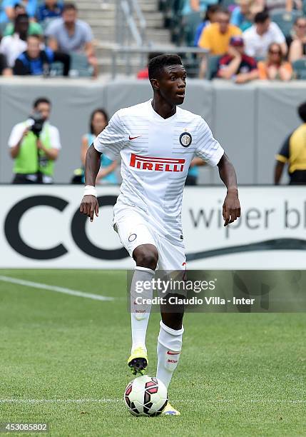 Ibrahima Mbaye of FC Inter Milan in action during the International Champions Cup 2014 at Lincoln Financial Field on August 2, 2014 in Philadelphia,...