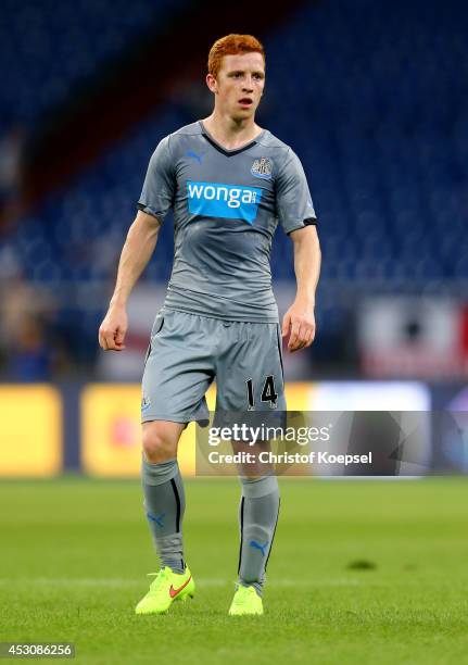 Jack Colback of Newcastle United looks on during the match between FC Malaga and Newcastle United as part of the Schalke 04 Cup Day at Veltins-Arena...