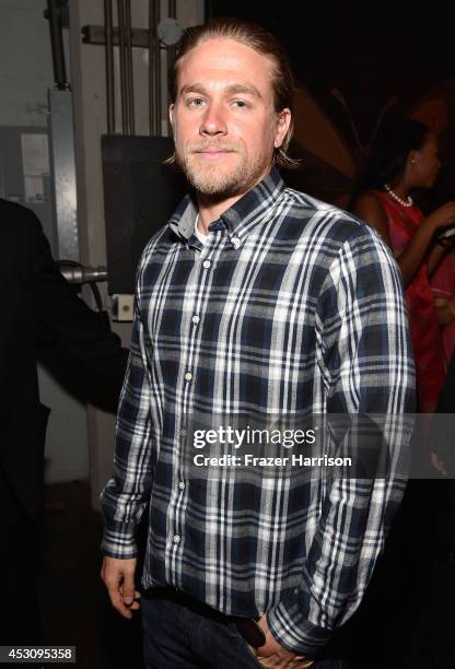 Actor Charlie Hunnam attends Cast of FX's "Sons of Anarchy" Host "Boot Bash" benefiting The Boot Campaign at The Bunker Lofts on August 2, 2014 in...