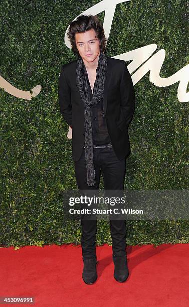 Harry Styles attends the British Fashion Awards 2013 at London Coliseum on December 2, 2013 in London, England.