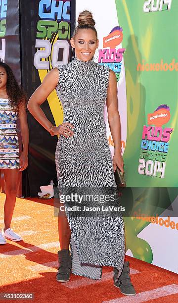 Athlete Lolo Jones attends the 2014 Nickelodeon Kids' Choice Sports Awards at Pauley Pavilion on July 17, 2014 in Los Angeles, California.