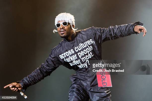 Andre 3000 of Outkast performs during the 2014 Lollapalooza at Grant Park on August 2, 2014 in Chicago, Illinois.
