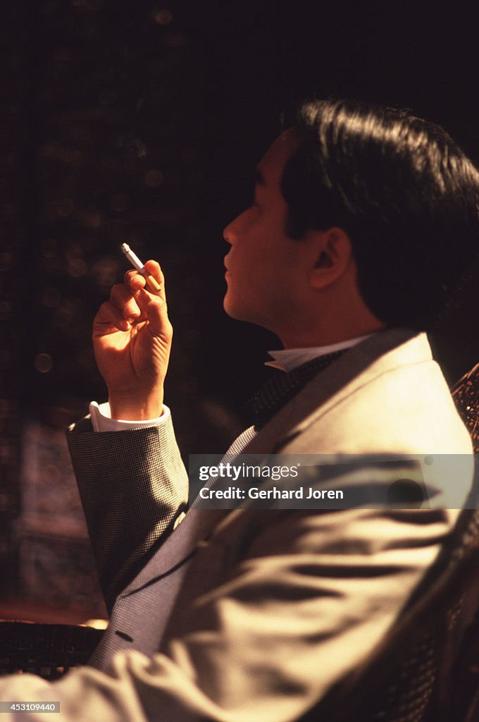 Cheung Kin Wing Hong Kong actor Leslie Cheung Kwok Wing during the filming of... News ...