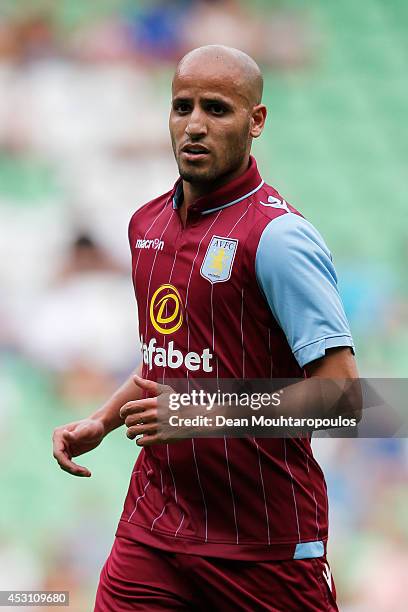 Karim El Ahmadi of Aston Villa in action during the pre season friendly match between FC Groningen and Aston Villa held at the Euroborg on August 2,...