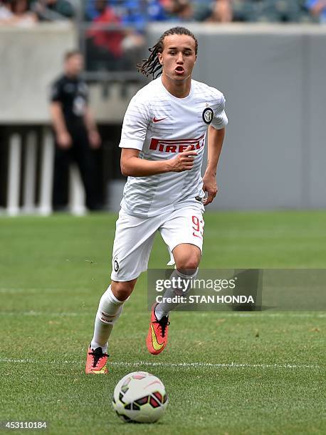 Diego Laxalt of Inter Milan in match against AS Roma during group play in the Guinness International Champions Cup August 2, 2014 at Lincoln...