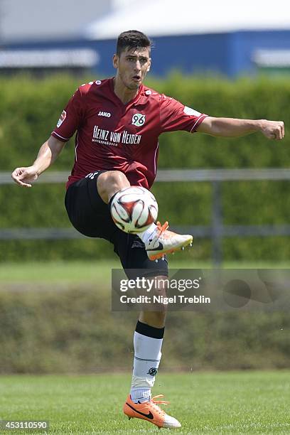 Ceyhun Guelselam of Hanover controls the ball at Hannover 96 training camp on August 3, 2014 in Mureck, Austria.