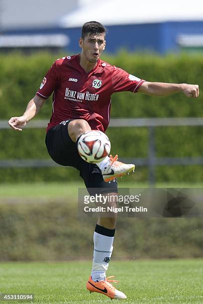 Ceyhun Guelselam of Hanover controls the ball at Hannover 96 training camp on August 3, 2014 in Mureck, Austria.
