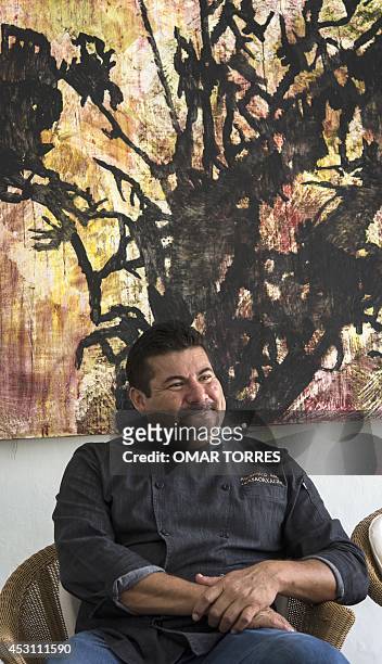 Alejandro Ruiz, chef of the"Casa Oaxaca" restaurant, during an interview with AFP on July 29, 2014 in Oaxaca, Mexico. Ruiz said that aware that he...