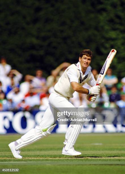 Worcestershire batsman Graeme Hick in action during a County Championship match at New Road in June 1989 in Worcester, England.