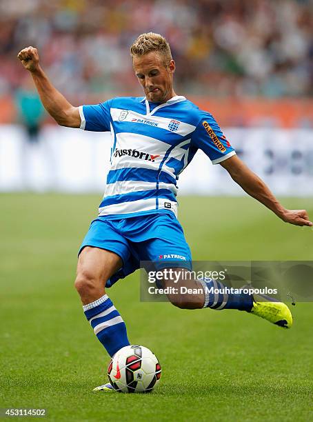 Bart van Hintum of Zwolle in action during the 19th Johan Cruijff Shield match between Ajax Amsterdam and PEC Zwolle at the Amsterdam ArenA on August...