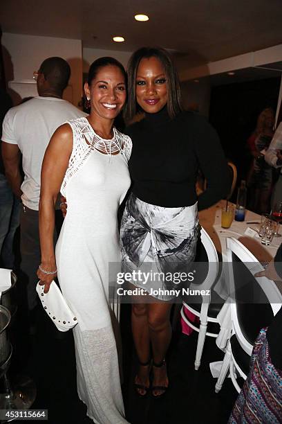 Actresses Salli Richardson-Whitfield and Garcelle Beauvais attend the Vivica A. Fox 50th birthday celebration at Mr. Chow on August 2, 2014 in Los...