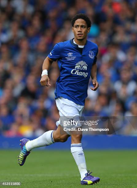 Steven Pienaar of Everton during the Pre-Season Friendly between Everton and Porto at Goodison Park on August 3, 2014 in Liverpool, England.