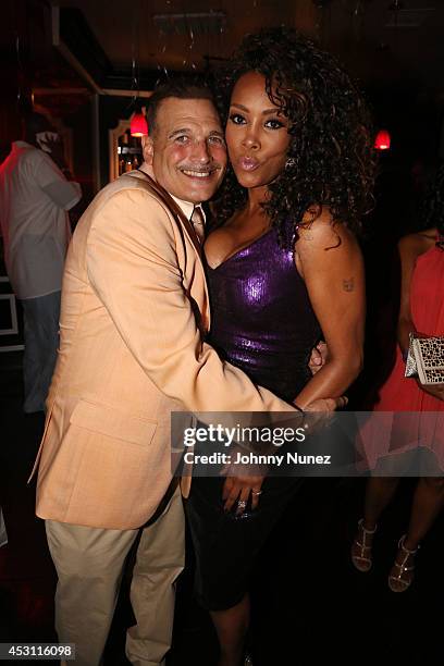 Personality/stylist Phillip Bloch and actress Vivica A. Fox celebrate Vivica A. Fox's 50th birthday at Mr. Chow on August 2, 2014 in Los Angeles,...