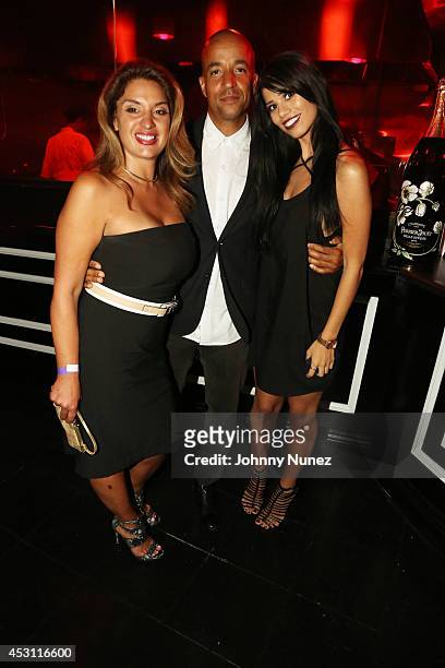 Marlo Gold, Mike Luis, and Olivia Nuciola attend the Vivica A. Fox 50th birthday celebration at Mr. Chow on August 2, 2014 in Los Angeles, California.