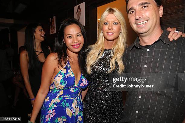 Designer Kim Phan, actress Tara Reid and director Anthony C. Ferrante attend the Vivica A. Fox 50th birthday celebration at Mr. Chow on August 2,...