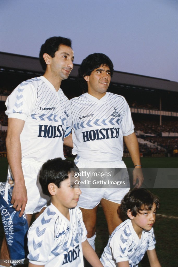 Osvaldo Ardiles and Diego Maradona Ardiles' Testimonial Match 1986