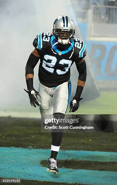 Melvin White of the Carolina Panthers is introduced before the game against the New England Patriots at Bank of America Stadium on November 18, 2013...