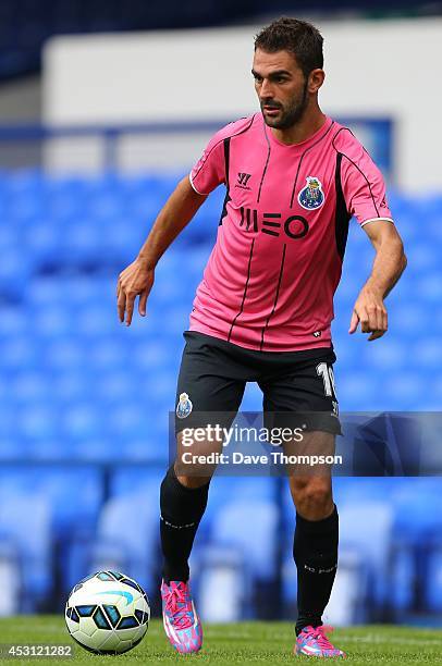 Adrian Lopez of Porto during the Pre-Season Friendly between Everton and Porto at Goodison Park on August 3, 2014 in Liverpool, England.