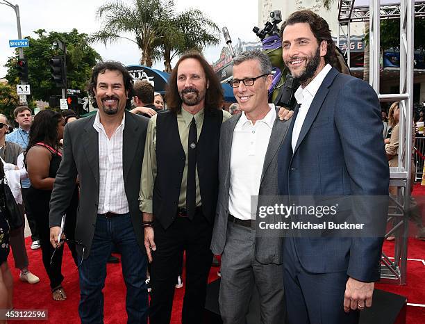 Producers Galen Walker, Scott Mednick, Bradley Fuller and Andrew Form attend the premiere of Paramount Pictures' "Teenage Mutant Ninja Turtles" at...