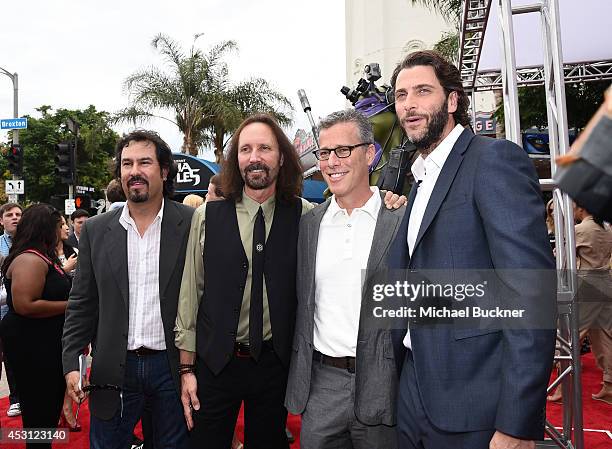 Producers Galen Walker, Scott Mednick, Bradley Fuller and Andrew Form attend the premiere of Paramount Pictures' "Teenage Mutant Ninja Turtles" at...